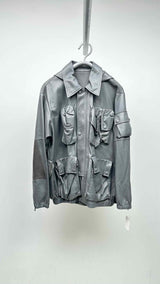 Off-White Leather Bomber Jacket