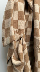 Comme Des Garcons Checker Cut-out Reconstructed Over Coat