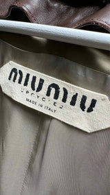 Miu Miu Single-breasted Chino and Leather Trench Coat