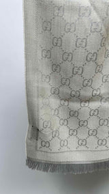 Gucci GG Jacquard Wool Fringe Scarf