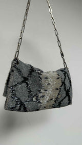 Gucci Snakeskin-pattern Beaded Bag