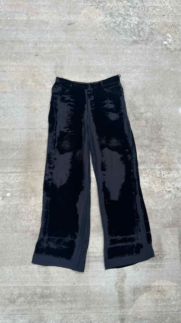 Jean Paul Gaultier Velvet/Sheer Wide Pants