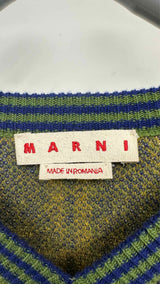 Marni Checked V-Neck Plaid Sweater