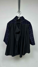 Sacai L/S back-lace Check Tunic Top