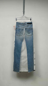 Ben Taverniti Avantgarde Deconstructed Denim-paneled Skirt