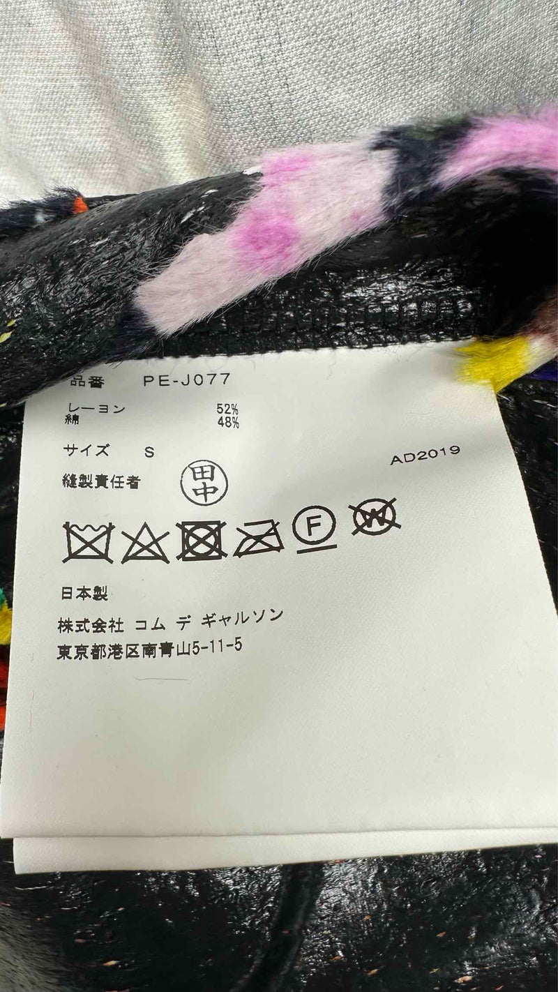 Comme Des Garcons Homme Plus Faux-leather Velvet Hybrid Printed Coach Jacket