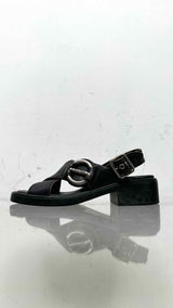 Miu Miu Bleached Leather Buckled Sandals