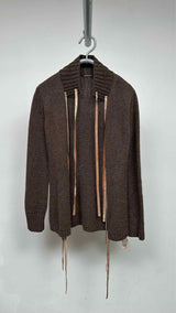 Ann Demeulemeester Suede-bow-closer Cardigan