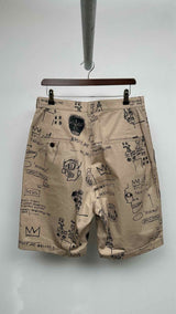 Junya Watanabe MAN X Basquiat Drop-Crotch Graphic Shorts