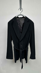 Ann Demeulemeester Double-breast Belted Blazer Jacket