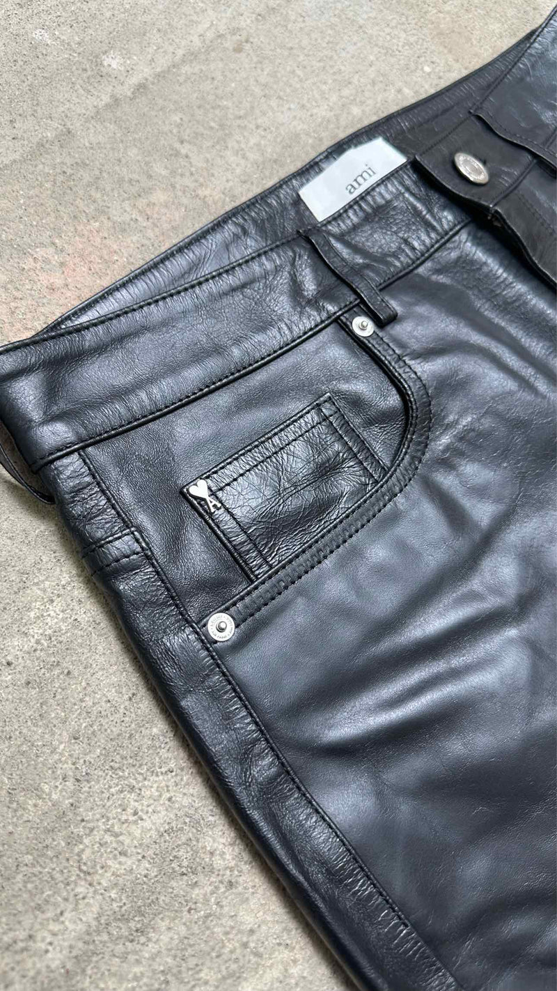 Ami Wide Leather Pants