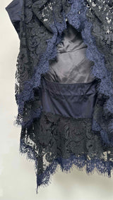 Sacai N/S Lace Backless Oversized Blouse
