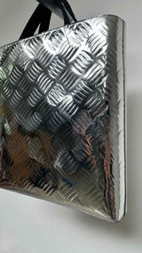 PRADA Metalic Spazzolato Embossed Tote Bag