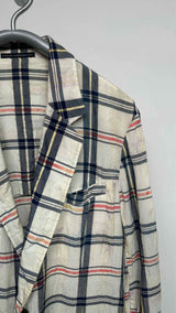 Y's for men Crinkled Plaid Printed Blazer Jacket