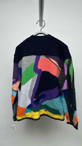 Sacai X Kaws Jacquard Knit Cardigan