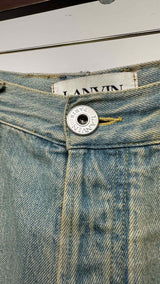 Lanvin Logo-jacquard Denim Cargo Shorts