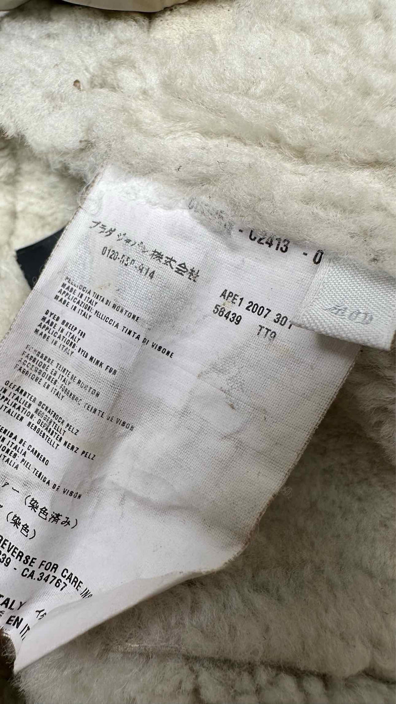 PRADA Hooded Shearling Leather Jacket