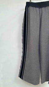 Uma Wang Velvet Side Stripe Wide Fringe Easy Pants