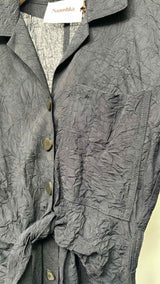 Nanushka Crinkled Satin Shirt Dress