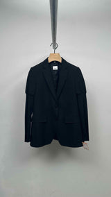 Burberry Knit-sleeve Blazer Jacket