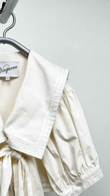 Vaquera Puff-sleeve Bow-hanging Sailor Blouse