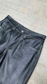 MM6 Contrast Stitch Leather Pants