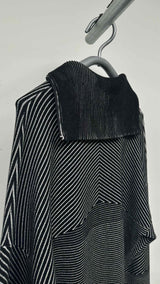 Balenciaga "Homme" Striped Quarter-zip High-neck Sweater