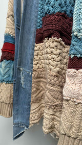 Greg Lauren Reconstructed Knit Docking Haori Jacket