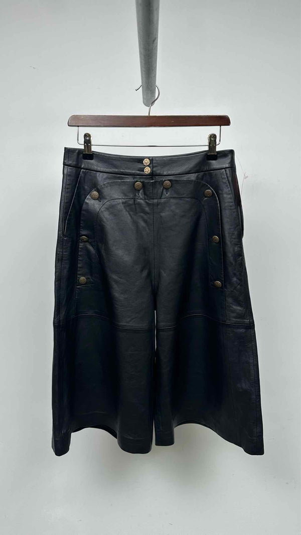 Munthe Sailor Leather Wide Shorts