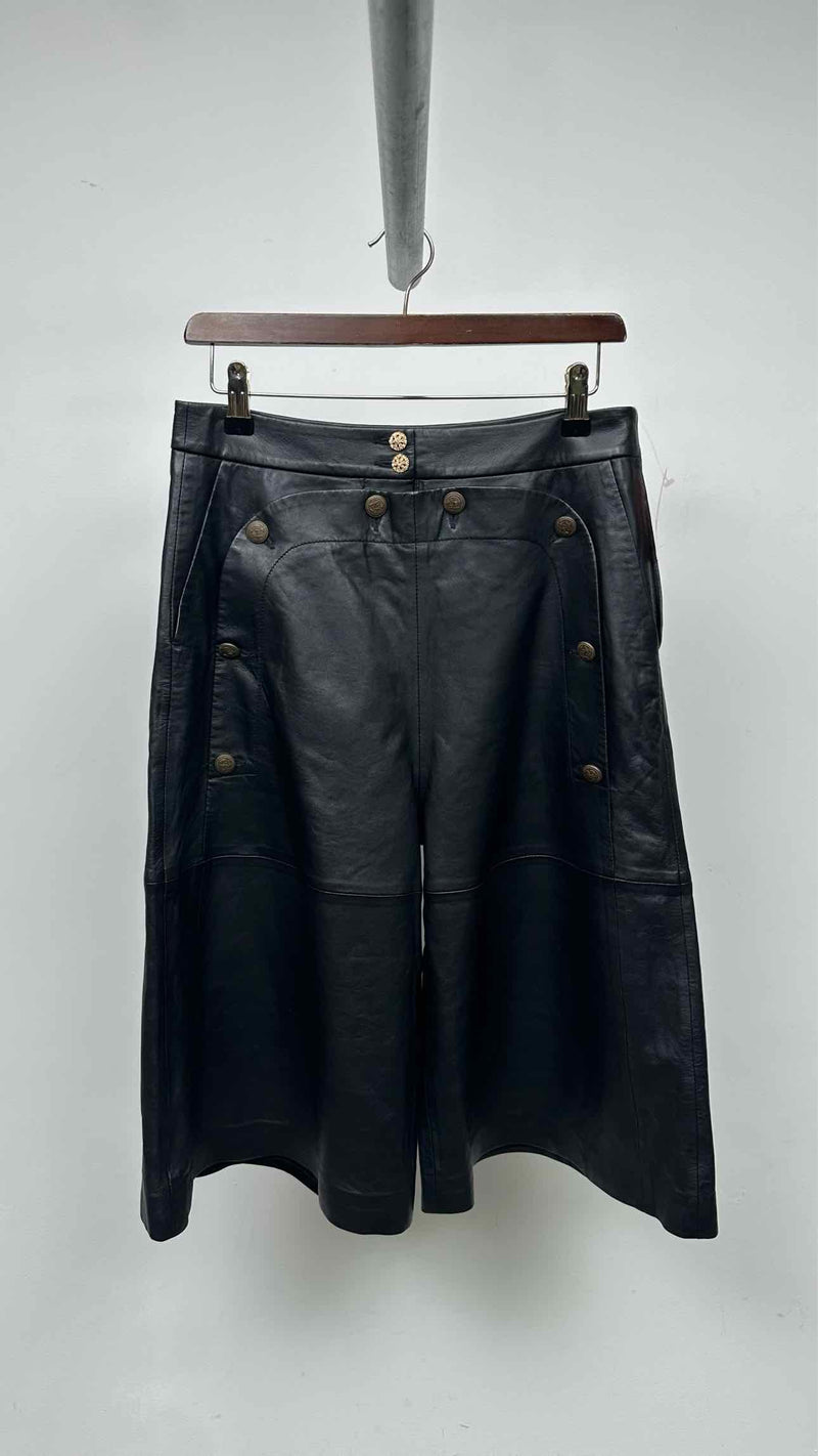 Munthe Sailor Leather Wide Shorts