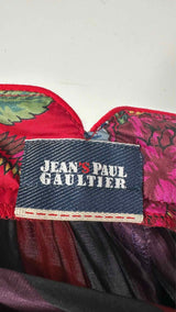 Jean Paul Gaultier Floral Stripe Satin Skirt