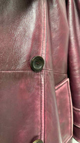 Miu Miu Oversized Distressed Leather Coat
