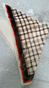 Balenciaga Triangle Shearling Plaid Scarf