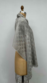 Gucci GG Jacquard Wool Fringe Scarf