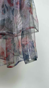 Tricot Comme Des Garcons Floral Sheer Flare Wide Skirt