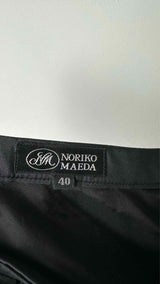 Noriko Maeda Pleated Bow-detailed Silk Wide Skirt