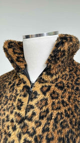 Balenciaga Oversized Leopard Printed Fleece Jacket