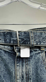 Margiela Asymmetrical Cut-out Tapered Belted Jeans