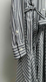 JW Anderson Flare Belted Striped Shirt Dress