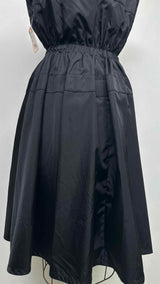 PRADA N/S Logo-applique Renylon Midi Dress