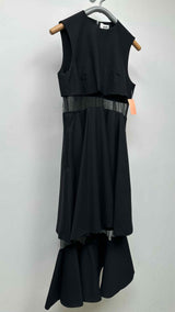 Noir Kei Ninomiya N/S Mesh-trimmed Wool Midi Dress