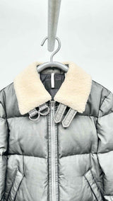 Helmut Lang Fur-Collar Mesh-layered Down Jacket