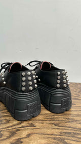Miu Miu Bicolor Studded Platform Derby