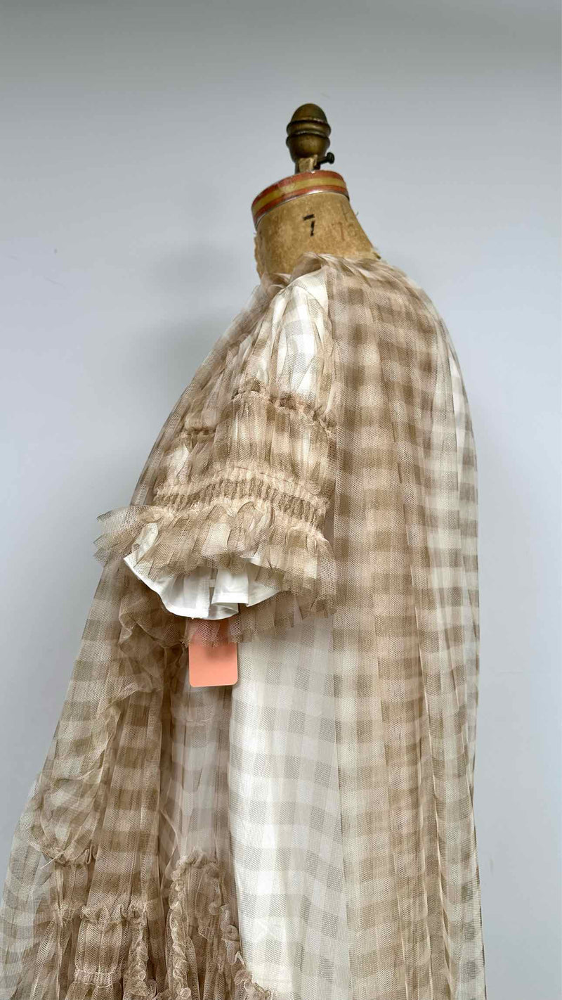 Chika Kisada Check Mesh Covered Wide Dress