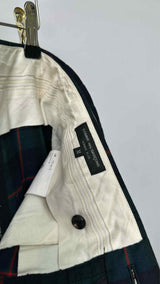 Comme Des Garcons Homme Plus Back-pleated Wrap Plaid Skirts Shorts