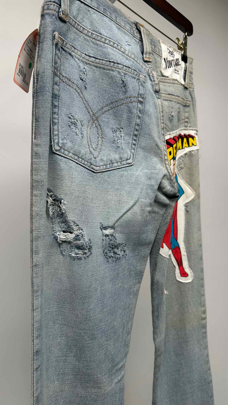 Dolce & Gabbana X DC Comics Distressed Superman Patch Jeans