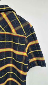 Givenchy S/S 4 g-print Check Zip-up Shirt