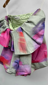 Dries Van Noten N/S Water Color Print Ruffle Tube Top