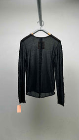 Uma Wang Ruched-trim Sheer Knit Top