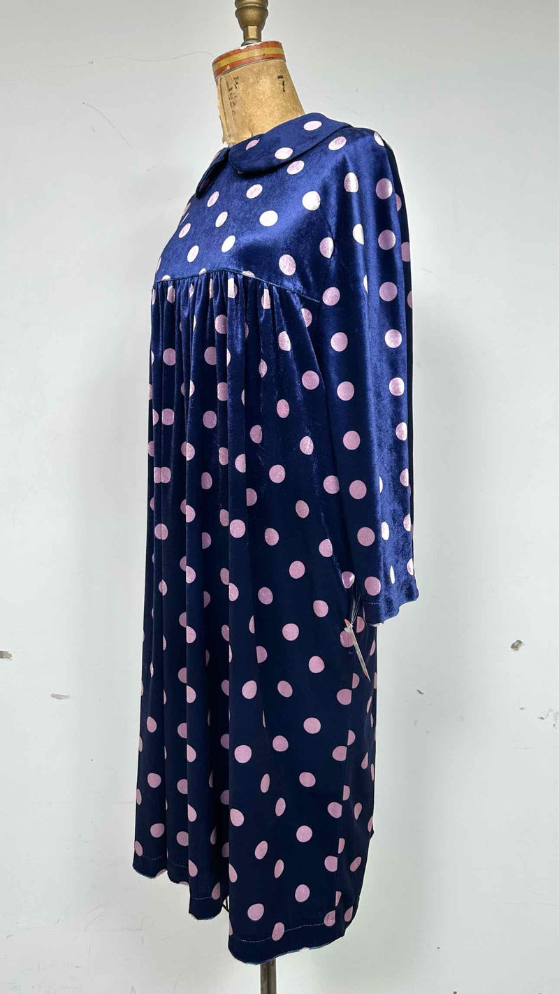 Comme Des Garcons Girl L/S Velvet Polka-dot Dress